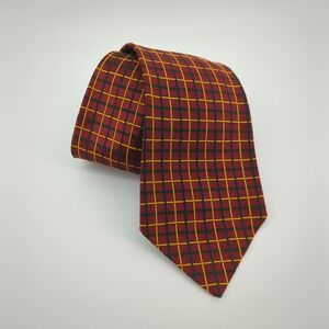VINTAGE Ralph Lauren‎ Polo Neck Tie Mens Silk Made in USA Plaid Red Multicolored